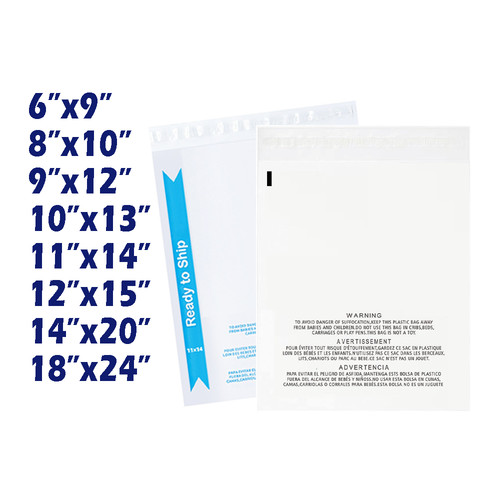 Clear poly bags with - poly,