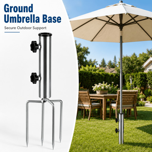Prong metal flag pole ground - metal,