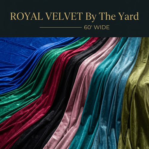 Royal velvet fabric - fabric, wide